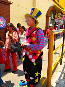 clown in market