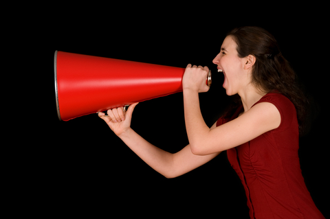 woman with megaphone