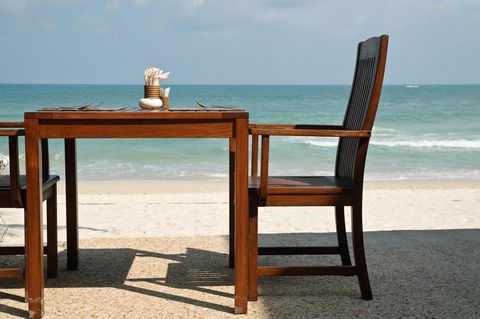 one chair on beach